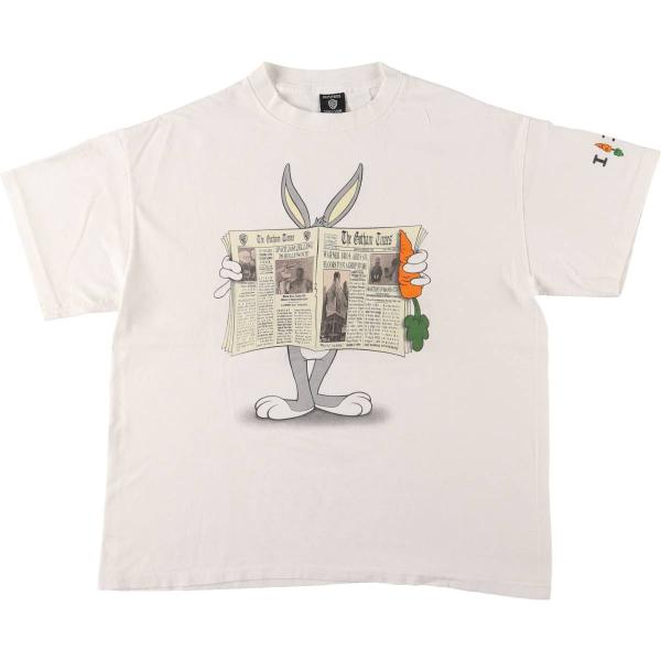 90s ビンテージ Warner Bros アニメ キャラ Tシャツ 古着 1990年代 90s Warner Bros ワーナーブラザーズ ロンT Tシャツ