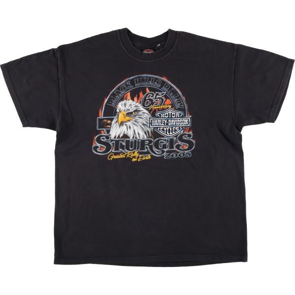 希少 Harley-Davidson ハレーダビッドソン 袖フレイム イーグル 古着 90s Harley Davidson Eagle Fire Flame LS Tee XL ハーレー