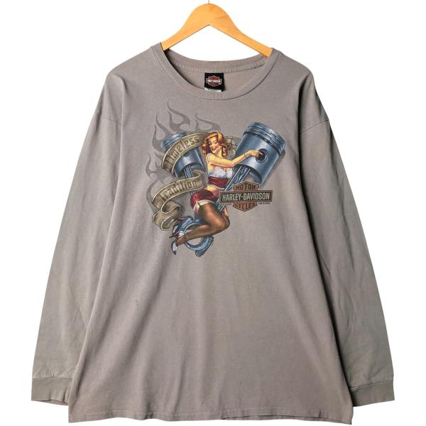 00s HARLEYDAVIDSON ハーレー Ｔシャツ ロンT 00's HARLEY-DAVIDSON L/S T-shirt Black USA製 SIZE XL 00年代
