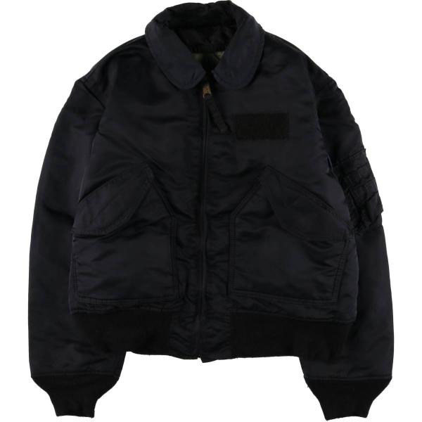80s 90s CWU-45 フライトジャケット ブラック 民間品 リバーシブル 古着 80~90年代 アルファ ALPHA CWU-45/Pタイプ 中綿入り ミリタリー
