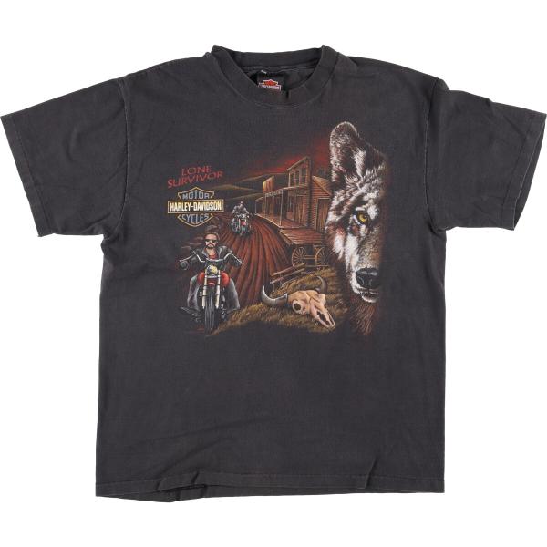 古着 90年代 ハーレーダビッドソン オオカミ柄 イーグル柄 モーター