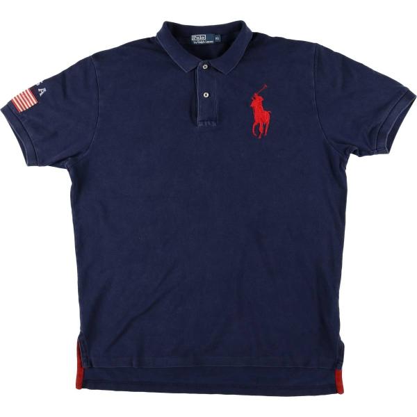【古着】POLORALPHLAURENビッグポニー半袖ポロシャツ黒×ゴールド S 古着 ラルフローレン Ralph Lauren POLO by ビッグポニー 半袖