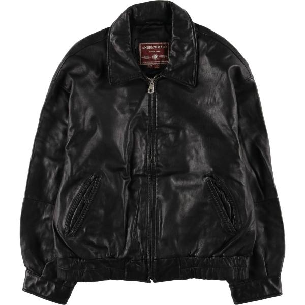 古着 ANDREW MARC スイングトップタイプ レザーブルゾン メンズL相当