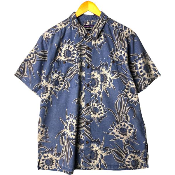 パタゴニア 花柄 半袖アロハシャツ M 美品 M 87年 極楽鳥花 patagonia パタロハ パタゴニア アロハ