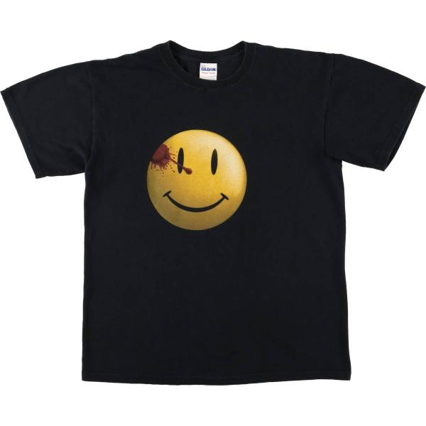 古着 00年代 ギルダン GILDAN WATCHMEN ウォッチメン ぶち抜きスマイル プリントTシャツ メンズM相当 /eaa576275