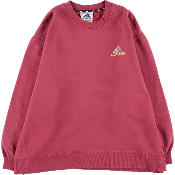 90s アディダス 刺繍センターロゴ 太アーム ハーフジップ スウェット L相当 90s アディダス 刺繍センターロゴ 太アーム ハーフジップ