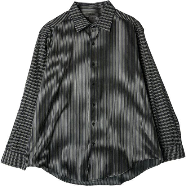 古着 ダナキャランニューヨーク DKNY SLIM FIT ワイドカラー 長袖