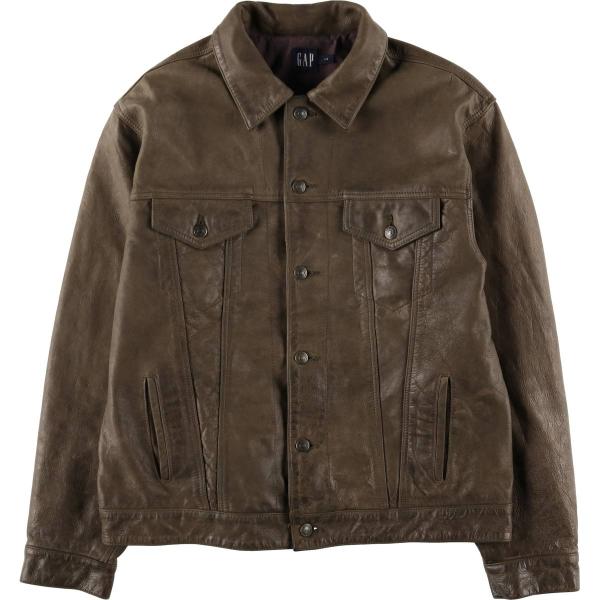 GAP（ギャップ） 古着 00年代 トラッカージャケット レザーブルゾン
