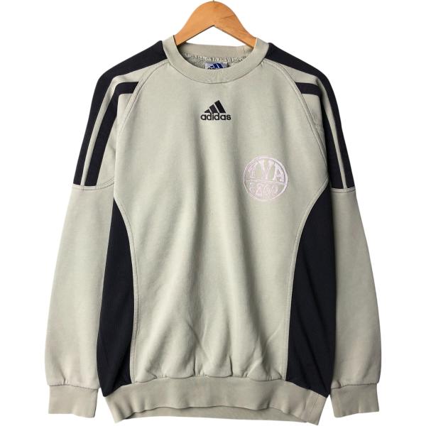adidas　00s　ステッチ　トレーナー　L　y2k　ヴィンテージ　平成　古着 超希少】00s adidas スウェット 刺繍ロゴ 2トーン フェード y2k