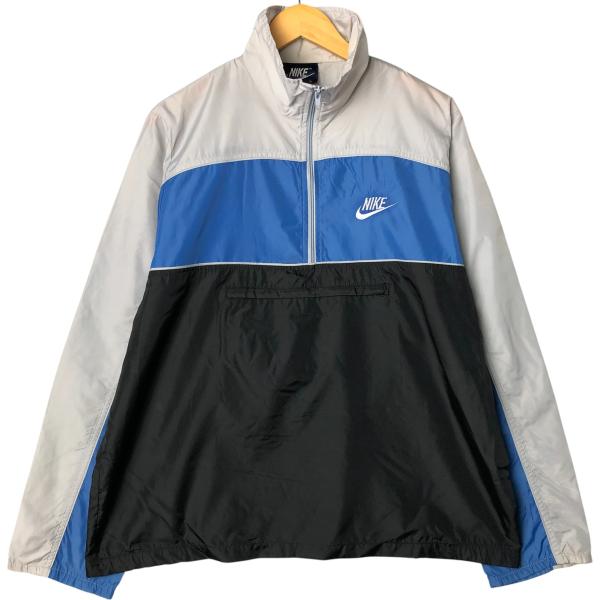 NIKE 古着 80年代 ナイキ 紺タグ ハーフジップ プルオーバー ウインド