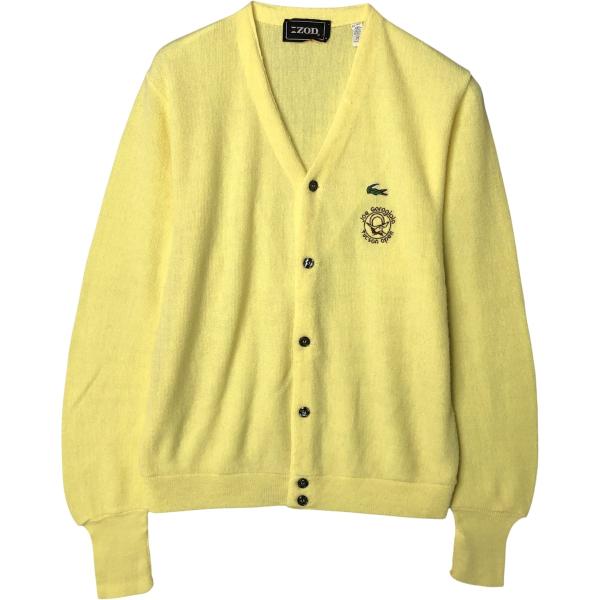 古着 70~80年代 ラコステ LACOSTE IZOD アクリルニットカーディガン メンズM相当 ヴィンテージ /eaa584626 LACOSTE（ラコステ） 古着 70~80年代 LACOSTE IZOD アクリルニット