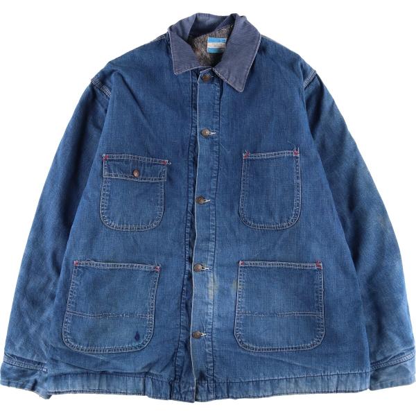 70s ビンテージ Sears カバーオール デニム BORO 古着 70年代 シアーズ Sears デニムカバーオール メンズXL相当