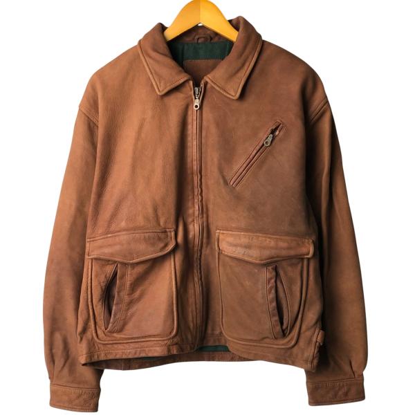 St.johns bay セントジョンズベイ　本革　レザージャケット　メンズM 90's ST. JOHN'S BAY leather jacket セントジョンズベイのレザー