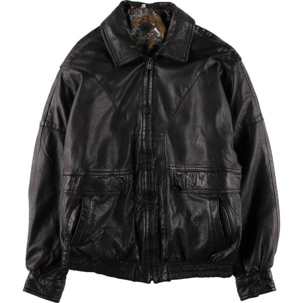 古着 REXCAT スイングトップタイプ レザーブルゾン メンズL相当