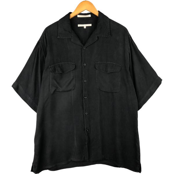 古着 ペリーエリス PERRY ELLIS 半袖 オープンカラー シルクシャツ
