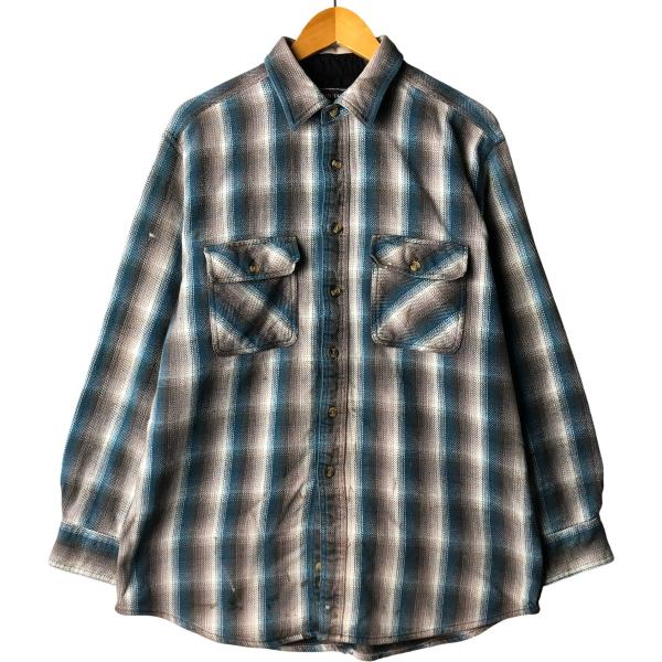 古着 90年代 DAVID TAYLOR オンブレチェック 長袖 フランネルチェック