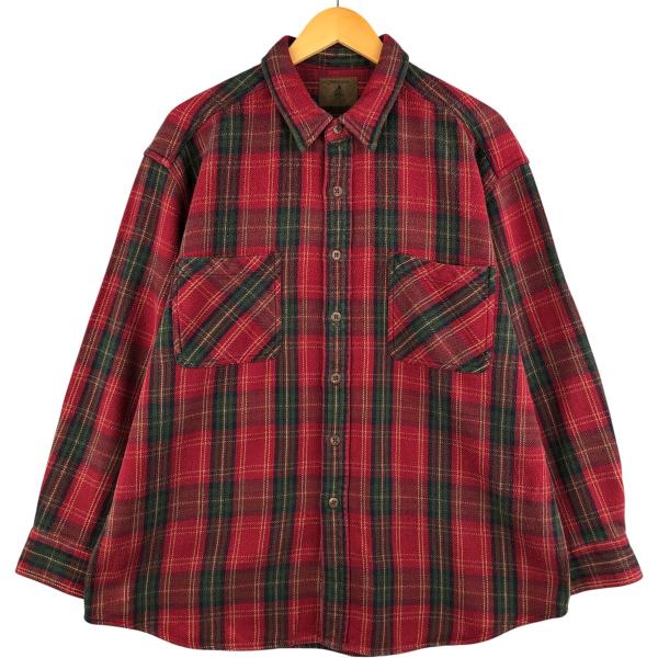 90s ST.JOHNS BAY クリーム コットン 無地 長袖 シャツ 古着 90年代 セントジョンズベイ ST. JOHN'S BAY 長袖 ヘビーネル