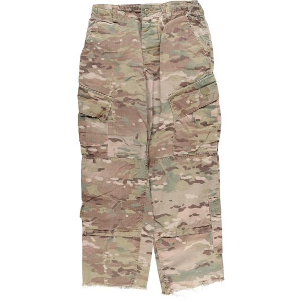 古着 米軍実品 迷彩柄 マルチカムカモ リップストップ ダブルニー ミリタリー カーゴパンツ コンバットパンツ USA製 SMALL - REGULAR メンズS相当/eaa593209 古着 米軍実品 迷彩柄 マルチカムカモ リップストップ ダブルニー