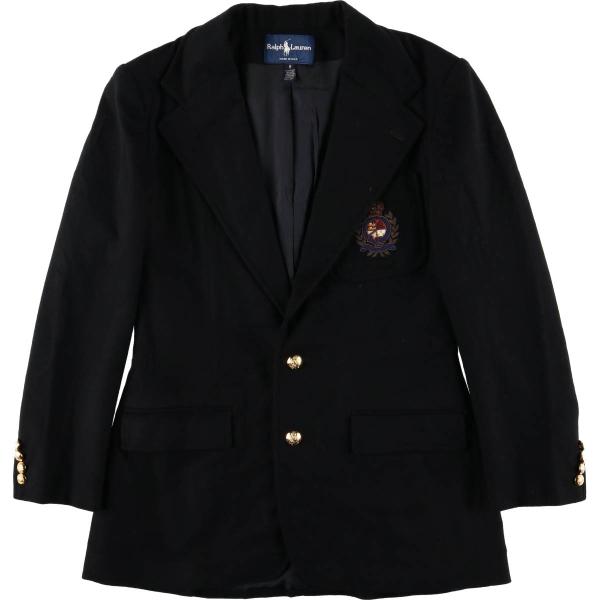 古着 ラルフローレン Ralph Lauren カシミア混 紺ブレザー テーラード