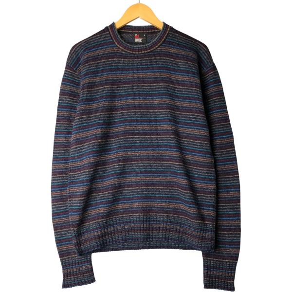 古着 ~90年代 ROBERT BRUCE ボーダー柄 ウールニットセーター USA製