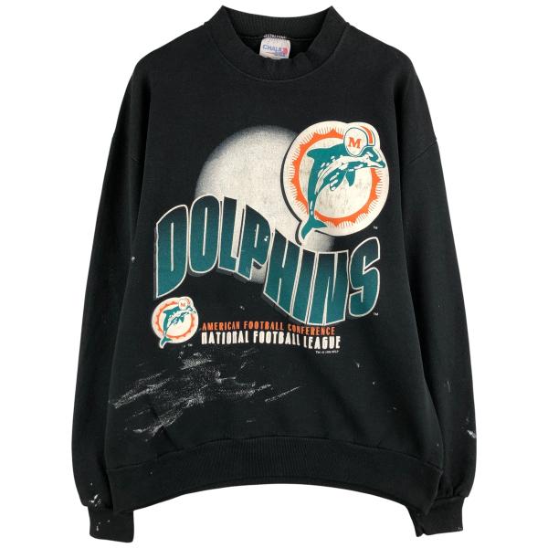 古着 90年代 CHALK LINE NFL マイアミドルフィンズ プリントスウェット