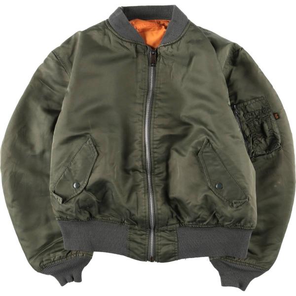 ALPHA MA-1 50s復刻 サイズXL フライトジャケット 古着 古着 90年代 民間品 アルファ ALPHA MA-1タイプ 中綿入り ミリタリー
