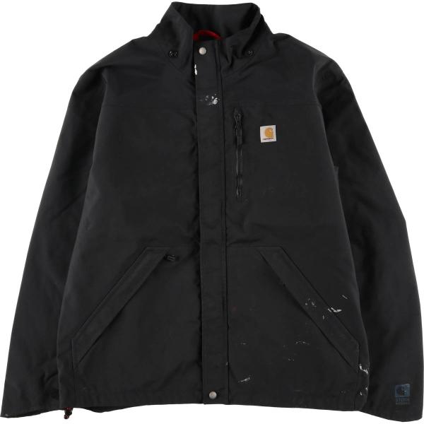 カーハート ストームディフェンダー L 両面刺繍入り ブラック Carhartt（カーハート） 古着 Carhartt STORM DEFENDER ストーム