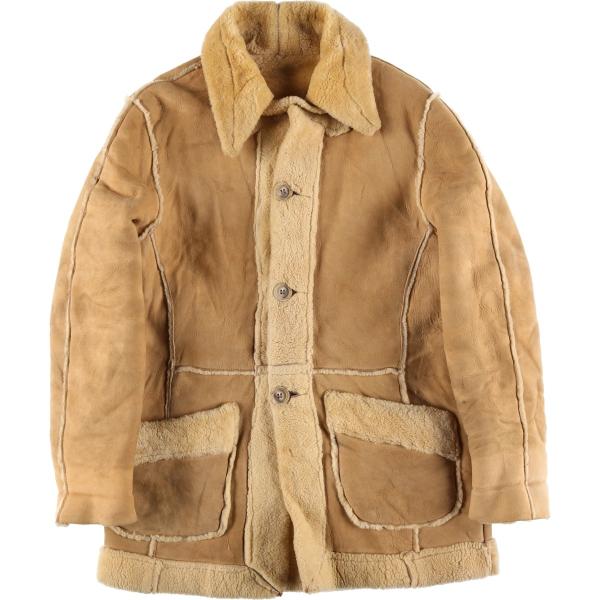 90s - 00s ヴィンテージ古着 Vintage / Used | 希少 非売品 | 90s IA コーヒー シープムートン Pコート | ブラック 黒 サイズ:M | アウター ジャケット ブルゾン 上着【メンズ】【中古】【K4639】 古着 70年代 Buckboard シープスキン ムートンジャケット メンズM相当