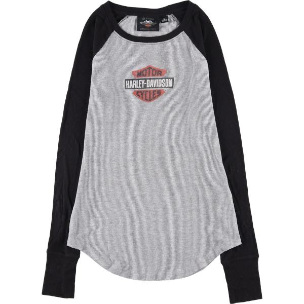 古着 ハーレーダビッドソン Harley-Davidson レオパード柄 ヒョウ柄 モーターサイクル サーマルロングTシャツ レディースS相当/eaa629171 古着 ハーレーダビッドソン Harley-Davidson レオパード柄 ヒョウ柄