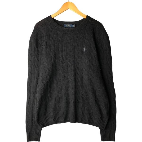 古着 ラルフローレン Ralph Lauren ケーブル編み カシミア混 ウール