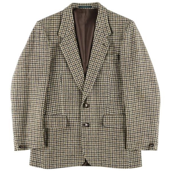 ⭐️美品⭐️GLENOVER ハリスツイードチェック柄ツイードテーラードジャケットL 古着 60年代 Dunn and Co Harris Tweed ハリスツイード 千鳥格子柄