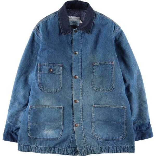 sears デニムカバーオール 裏地 70〜80's SEARS WORK LEISURE シアーズ 70〜 80年代 USA製 裏ブランケット付き