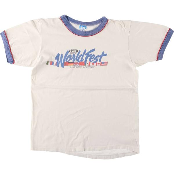 古着 80年代 ディズニー DISNEY リンガーTシャツ USA製 メンズS相当
