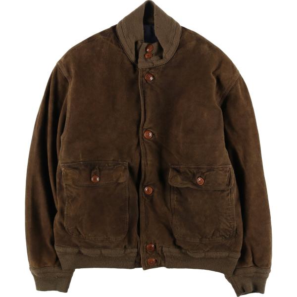 ヴィンテージ スエードレザージャケット バルスタージャケット ユーロ 本革 XL 古着 HARVEY LOGAN バルスタージャケット スエードレザーブルゾン