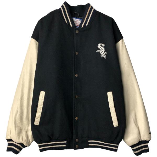 ヴィンテージ品　Athletics スタジアムジャケット MLBロゴ 古着 90年代 LOGO ATHLETIC MLB ホワイトソックス 中綿入り スタジャン