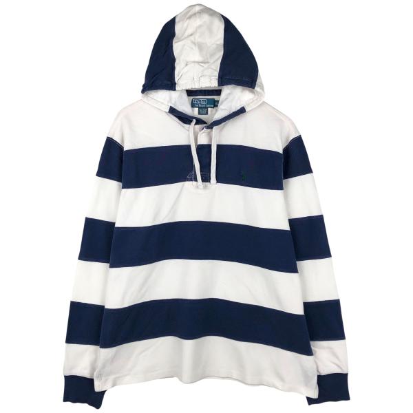 古着 ラルフローレン Ralph Lauren POLO by ボーダー柄 フード付き