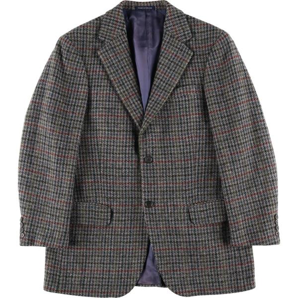古着 LANDS' END Harris Tweed ハリスツイード チェック柄 千鳥格子柄