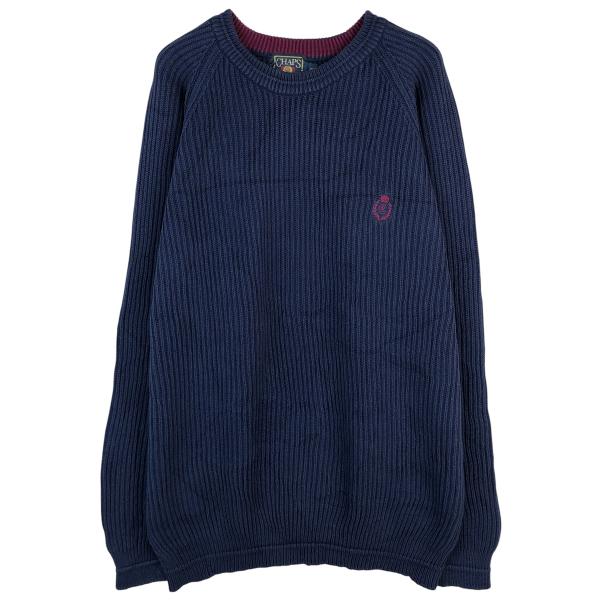 古着 80年代 ラルフローレン Ralph Lauren CHAPS チャップス リブ編み コットンニットセーター メンズXL相当 ヴィンテージ/eaa604487 古着 80年代 ラルフローレン Ralph Lauren CHAPS チャップス リブ編み