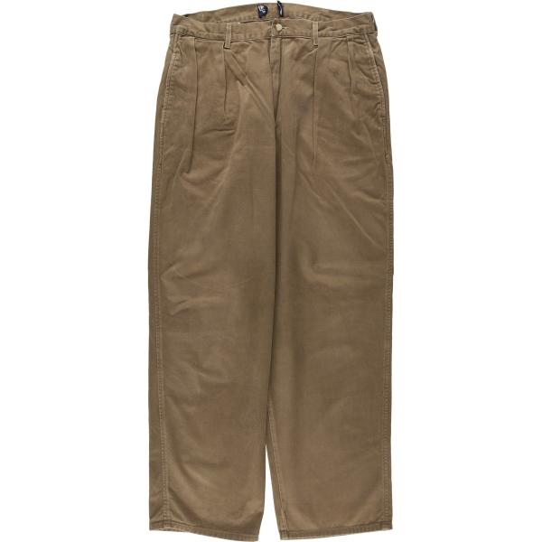 90s ラルフローレン ポロチノ ツータックチノ ベージュ USA製 W33 90s Polo ラルフローレン チノパン ベージュ系 33×32 PRESTON PANT
