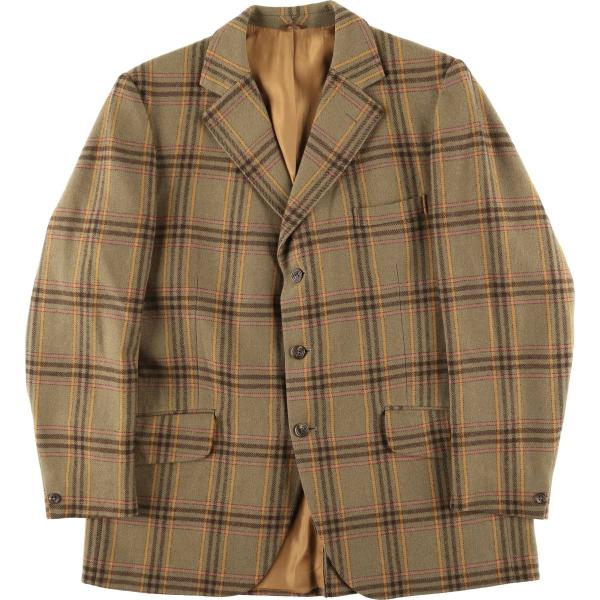 アクアスキュータム x 三越 テーラードジャケット ブレザー チェック柄 メンズ Aquascutum（アクアスキュータム） 古着 チェック柄 ウールテーラード
