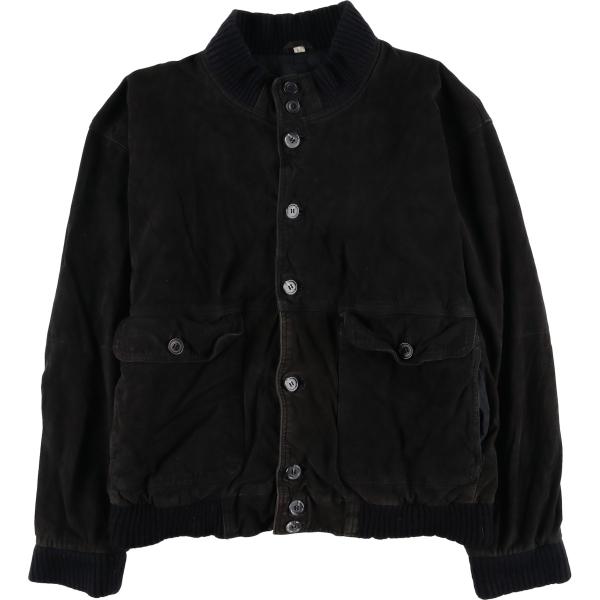 ユーロ ヴィンテージ バルスタージャケット ブラック スエード 90s 古着 古着 バルスタージャケット スエードレザーブルゾン メンズM相当