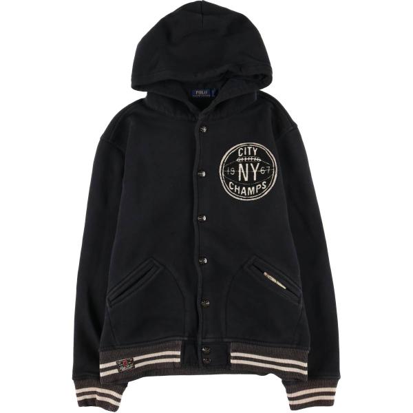 POLO RALPH LAUREN ツイル・バーシティ・ジャケット スタジャン 古着 ラルフローレン Ralph Lauren POLO RALPH LAUREN フード付き