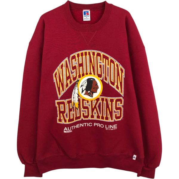 古着 90年代 ラッセル NFL ワシントンレッドスキンズ プリントスウェットシャツ トレーナー USA製 メンズXL相当 ヴィンテージ /eaa614388