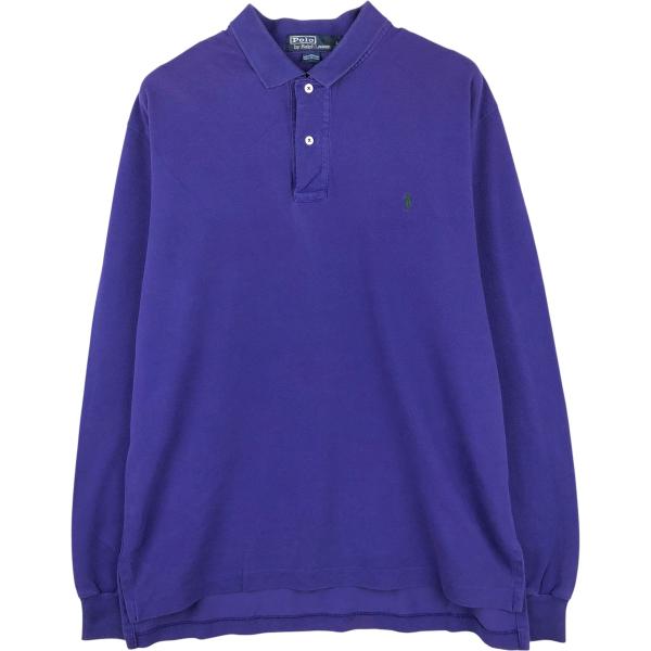 レア海外購入　ラルフローレン 長袖ポロシャツ ホワイト メンズ 古着 ラルフローレン Ralph Lauren POLO by 長袖 ポロシャツ メンズL