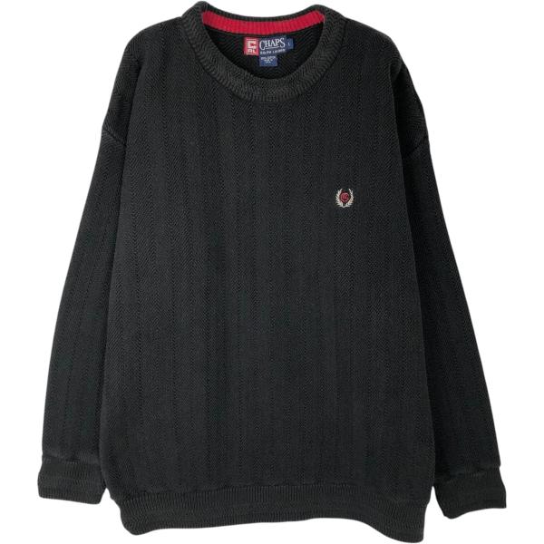 古着 ラルフローレン Ralph Lauren CHAPS チャップス コットンニットセーター ヘリンボーン USA製 メンズL相当/eaa618578 古着 ラルフローレン Ralph Lauren CHAPS チャップス コットンニット