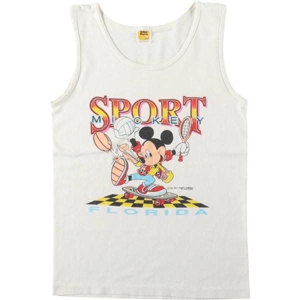 古着 70~80年代 ベルバシーン MICKEY MOUSE ミッキーマウス キャラクター タンクトップ USA製 レディースS相当 ヴィンテージ /eaa620330