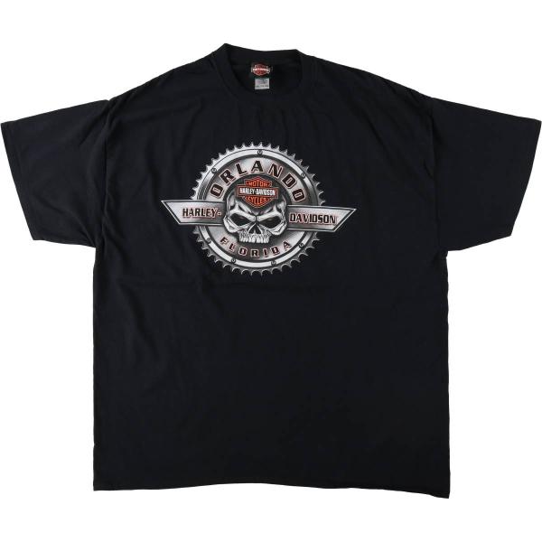 古着 ハーレーダビッドソン Harley-Davidson ドクロ柄 スカル柄