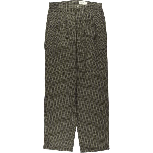 古着 90年代~ エディーバウアー Eddie Bauer チェック柄 ツータック コットン スラックスパンツ メンズw31相当/eaa622104 Eddie Bauer（エディーバウアー） 古着 チェック柄 ツータック