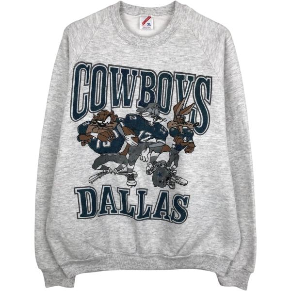 古着 90年代 ジャージーズ Jerzees NFL DALLAS COWBOYS ダラスカウボーイズ LOONEY TUNES ルーニー テューンズ プリントスウェットシャツ トレーナー USA製 メンズXL相当 ヴィンテージ/eaa624139 古着 90年代 ジャージーズ NFL ダラスカウボーイズ ルーニー