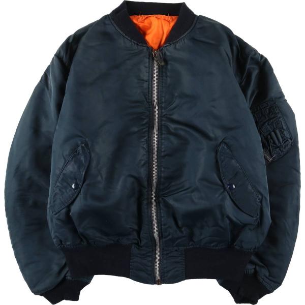 【美品】90s ALPHAMA-1 フライトジャケット 中綿入り M サイズ 古着 80~90年代 民間品 アルファ ALPHA MA-1タイプ 中綿入り